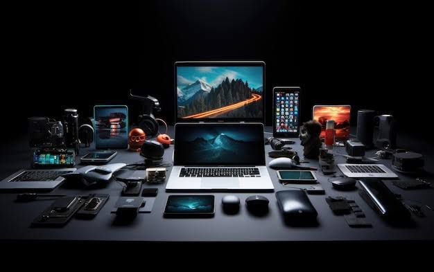 Team holding smartphones